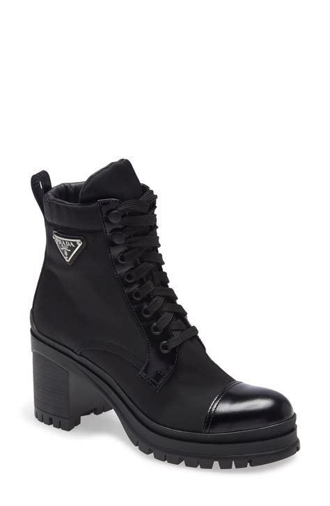 prada cap toe block heel|Prada block heel combat boots.